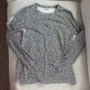 Lands' End Floral Patterned Top - Teal and Purple